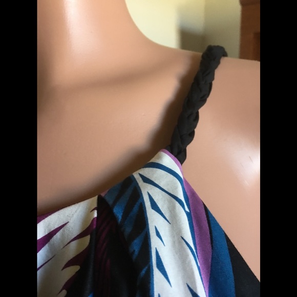 Cotton Purple Floral/Leaf Pattern Halter D… - Picture 6 of 7